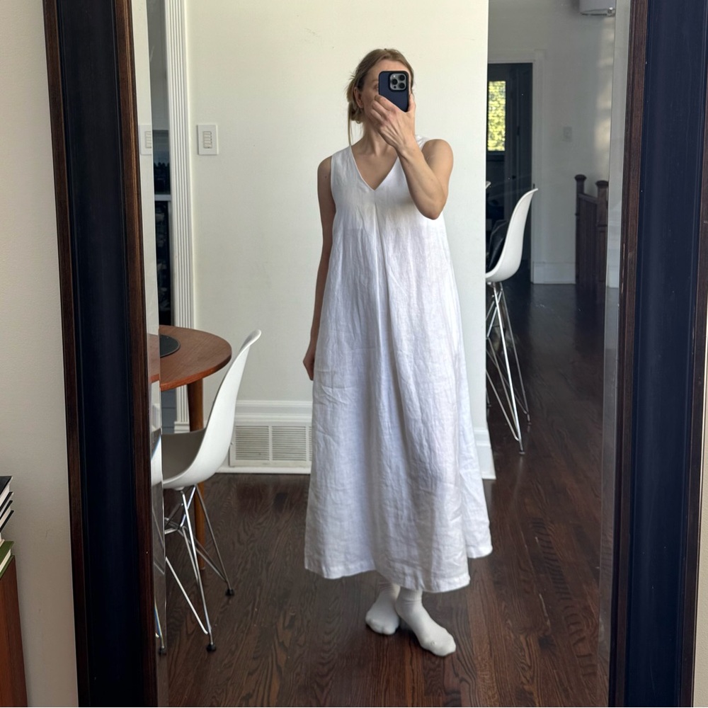 United Colors Of Benetton White Sleeveless V-Neck Maxi Sundress